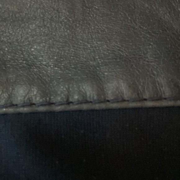 HoT BCBG Leather Jacket; Indigo; Polyester & Rayon Inner Arms; Cropped Back! XXS - Picture 3 of 5